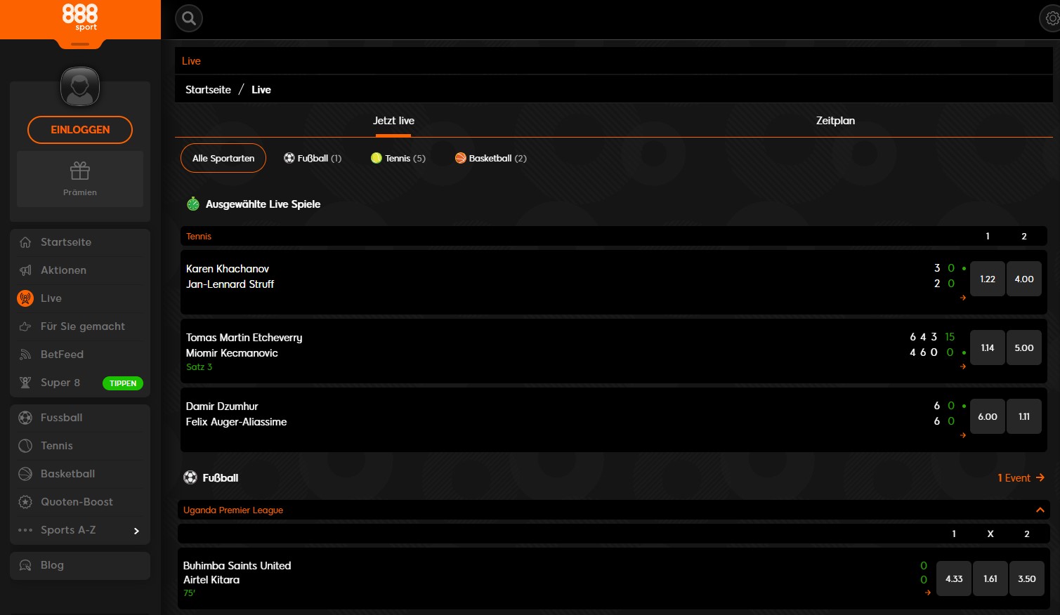 888sport Live-Wetten
