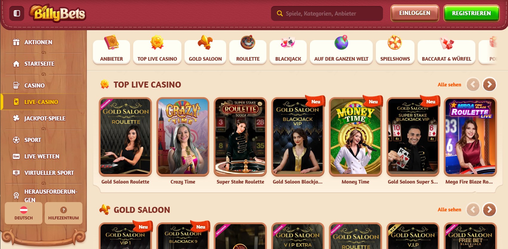 BillyBets Sportwetten