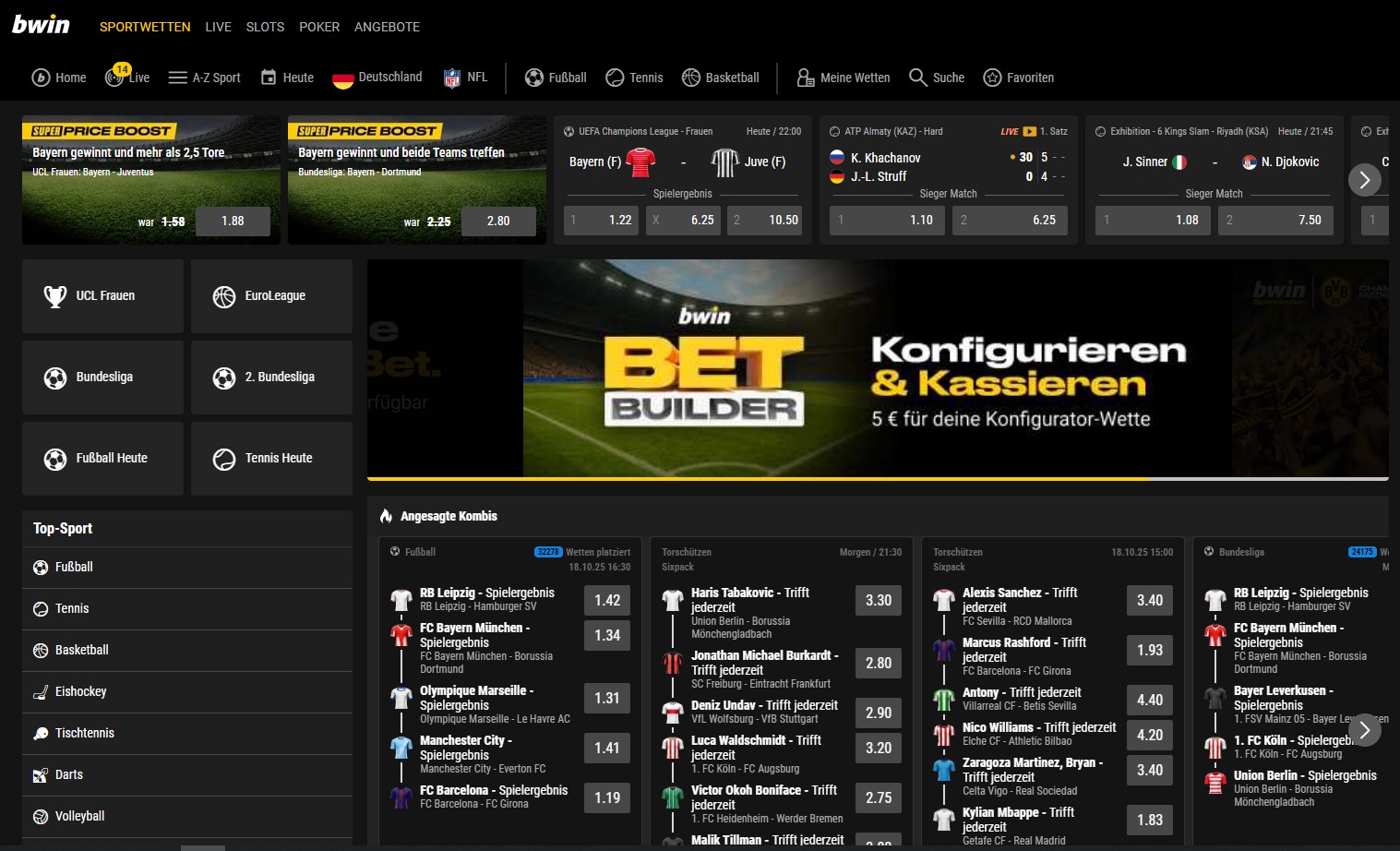 bwin Homepage