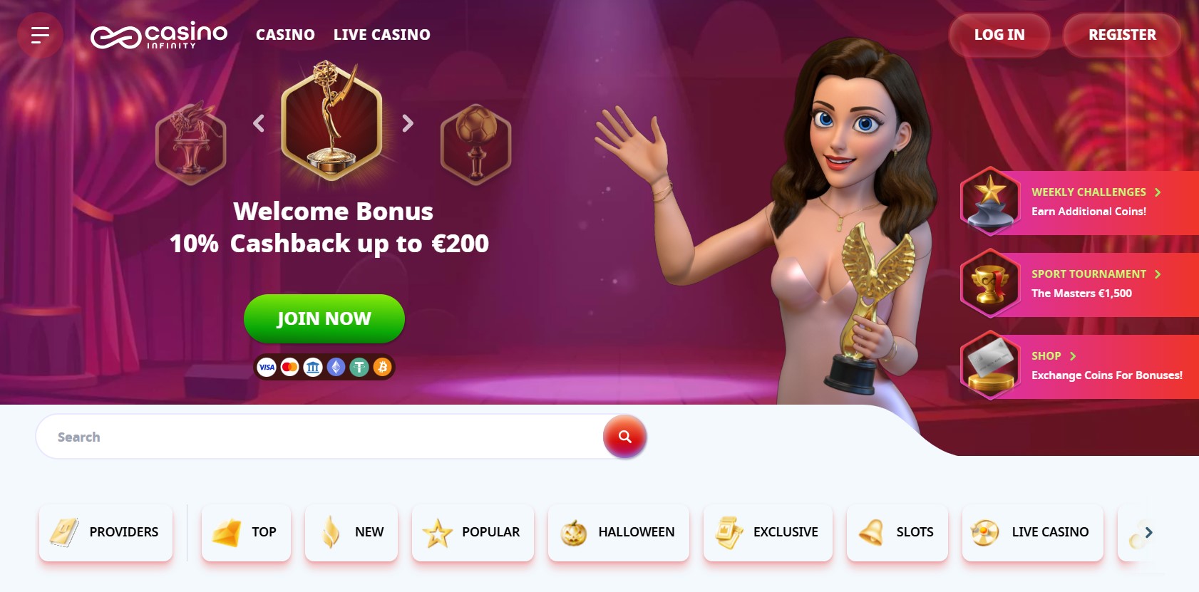 Casino Infinity Homepage