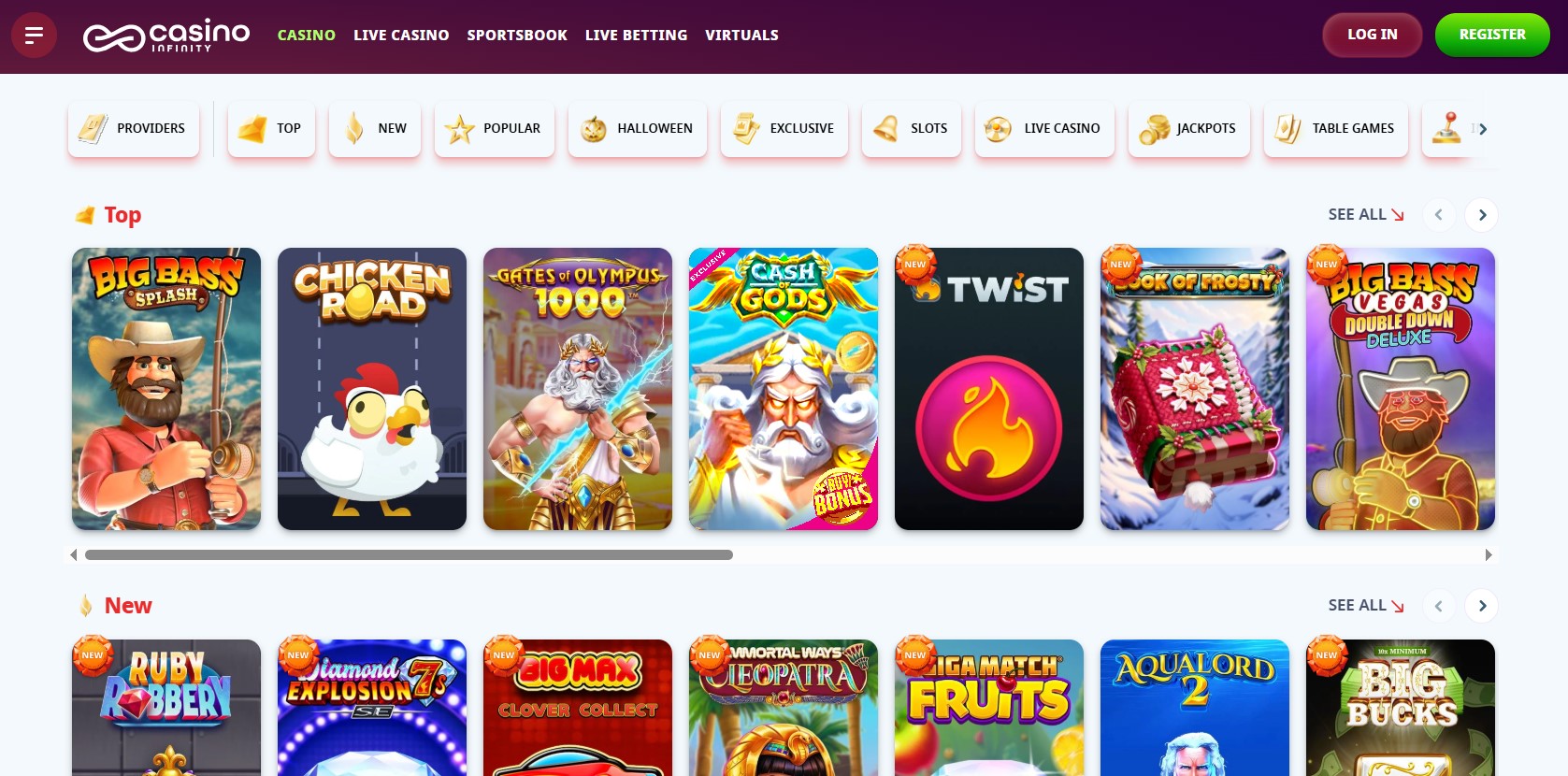 Casino Infinity Spiele