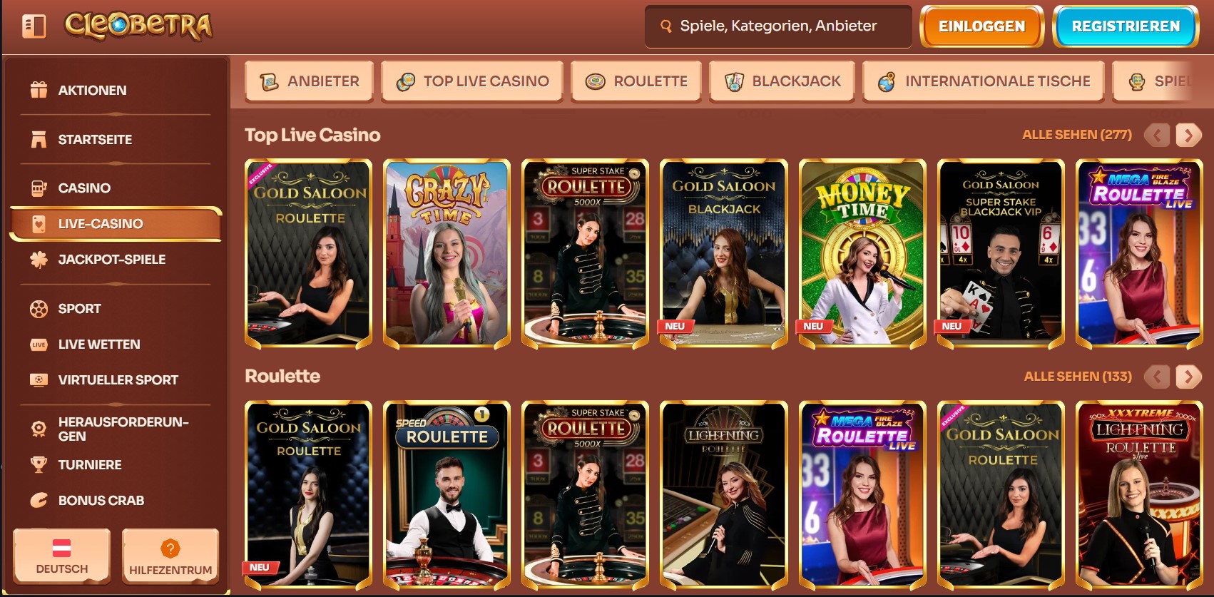 Cleobetra Live-Casino