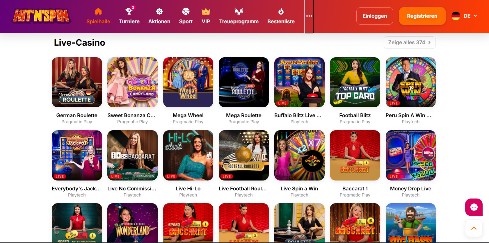 Hit'n Spin Live-Casino