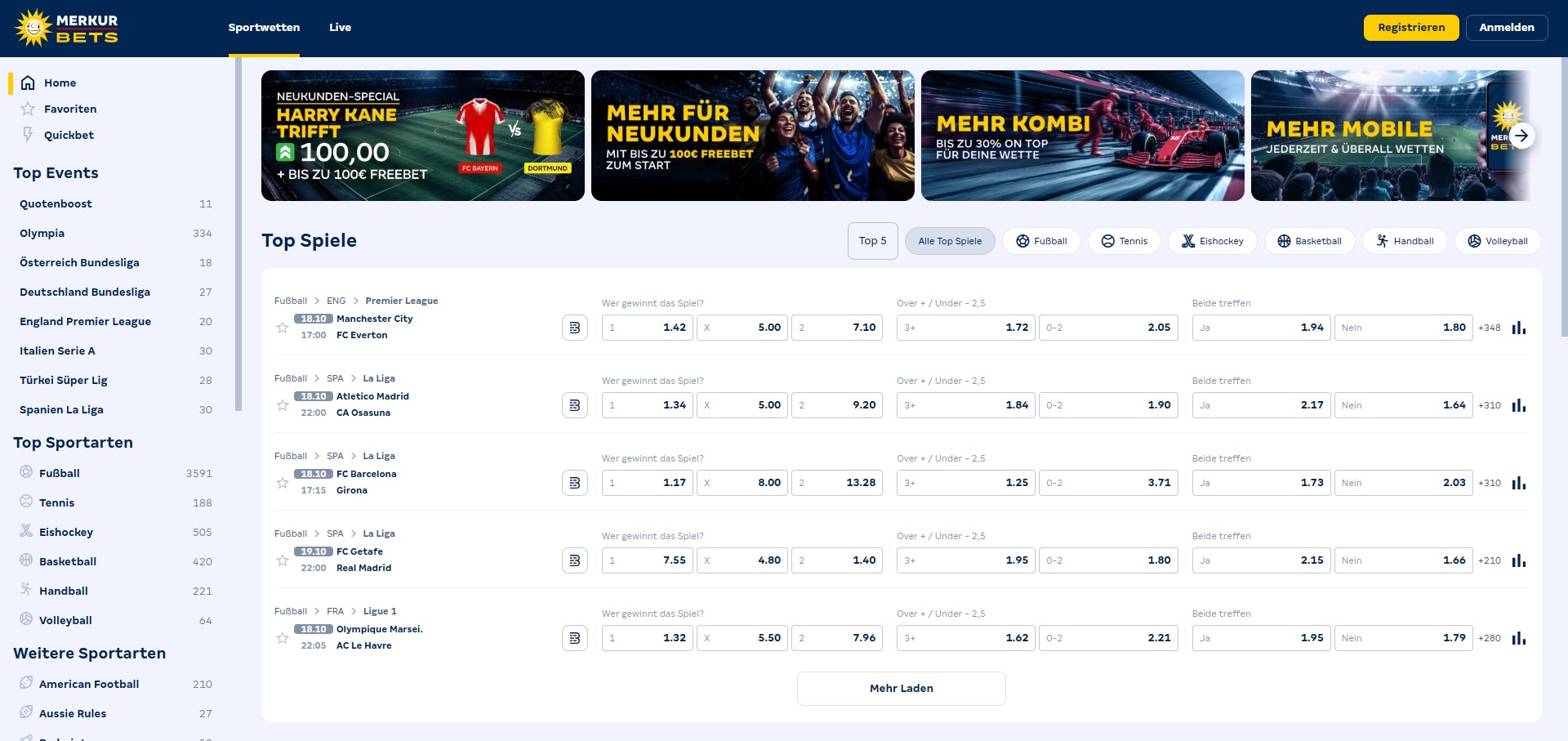 Merkur Bets Homepage