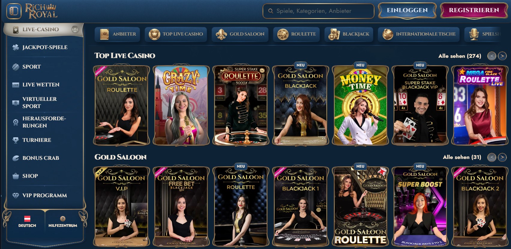 Rich Royal Live-Casino