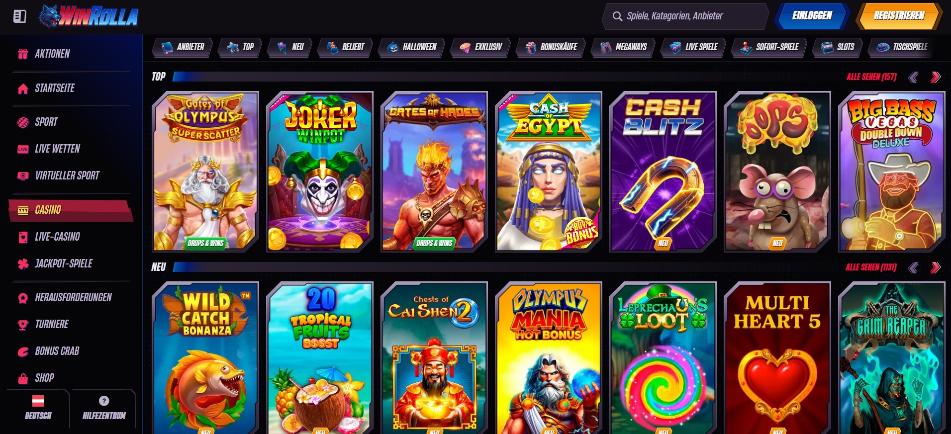 Winrolla Casino Spiele