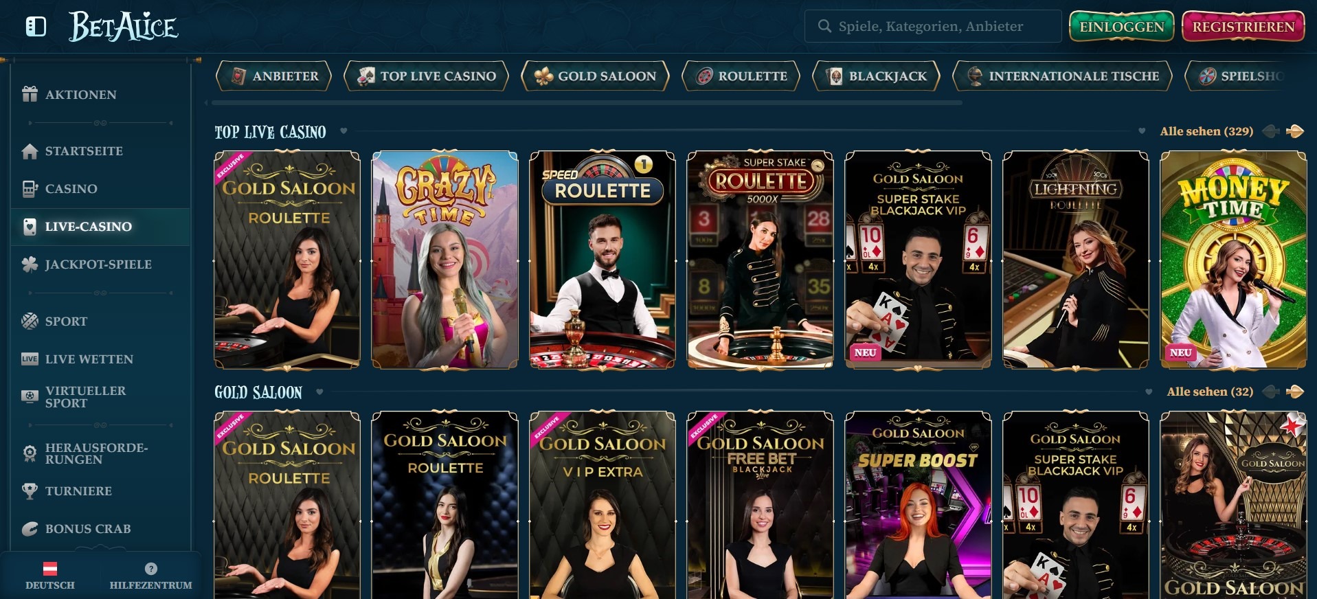 BetAlice Casino Live-Casino