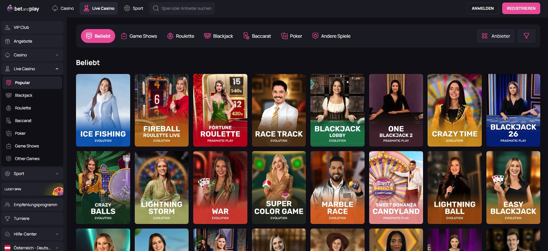 Betandplay Live-Casino