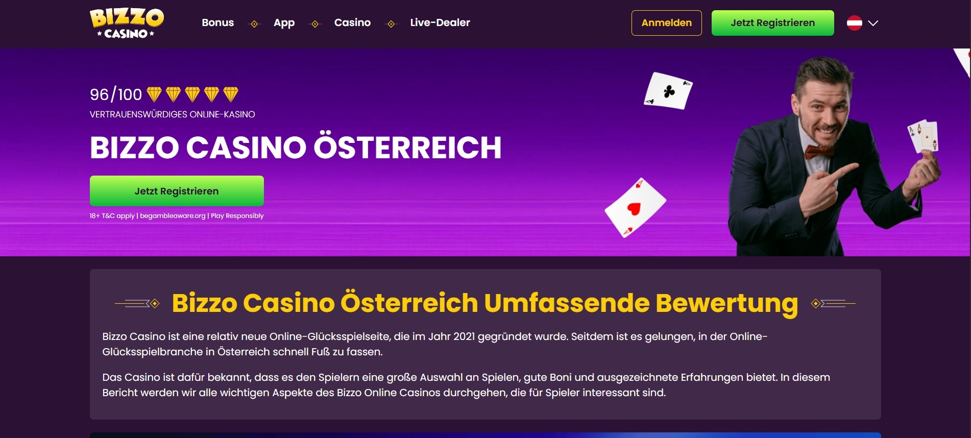 Bizzo Casino Homepage