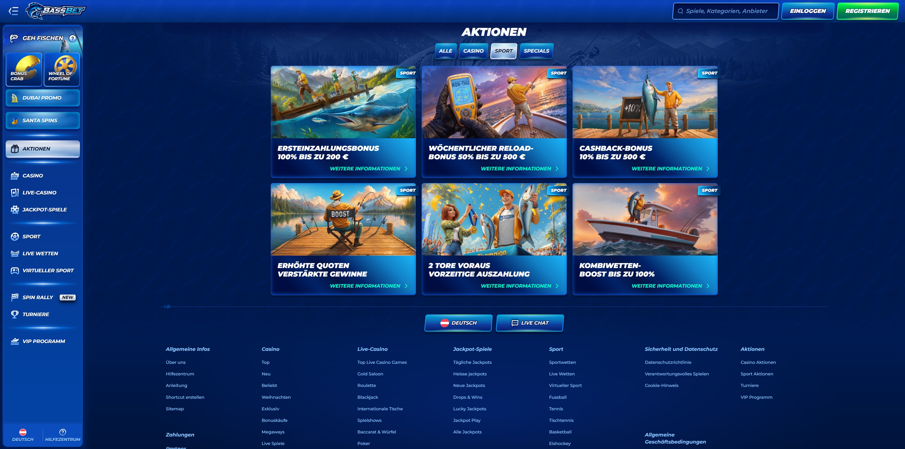 Bassbet Bonus Übersicht