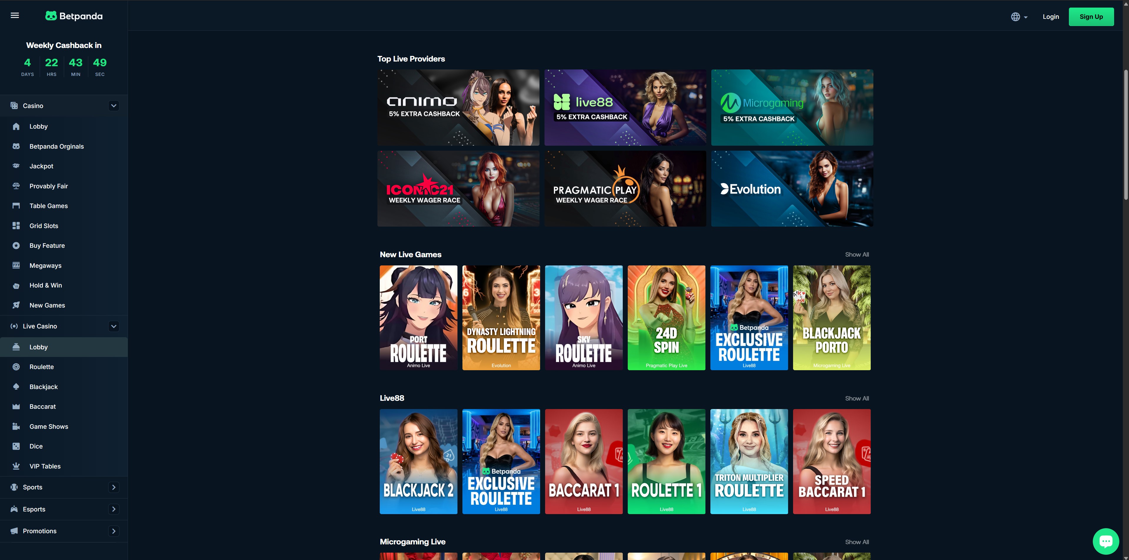 Betpanda Live-Casino