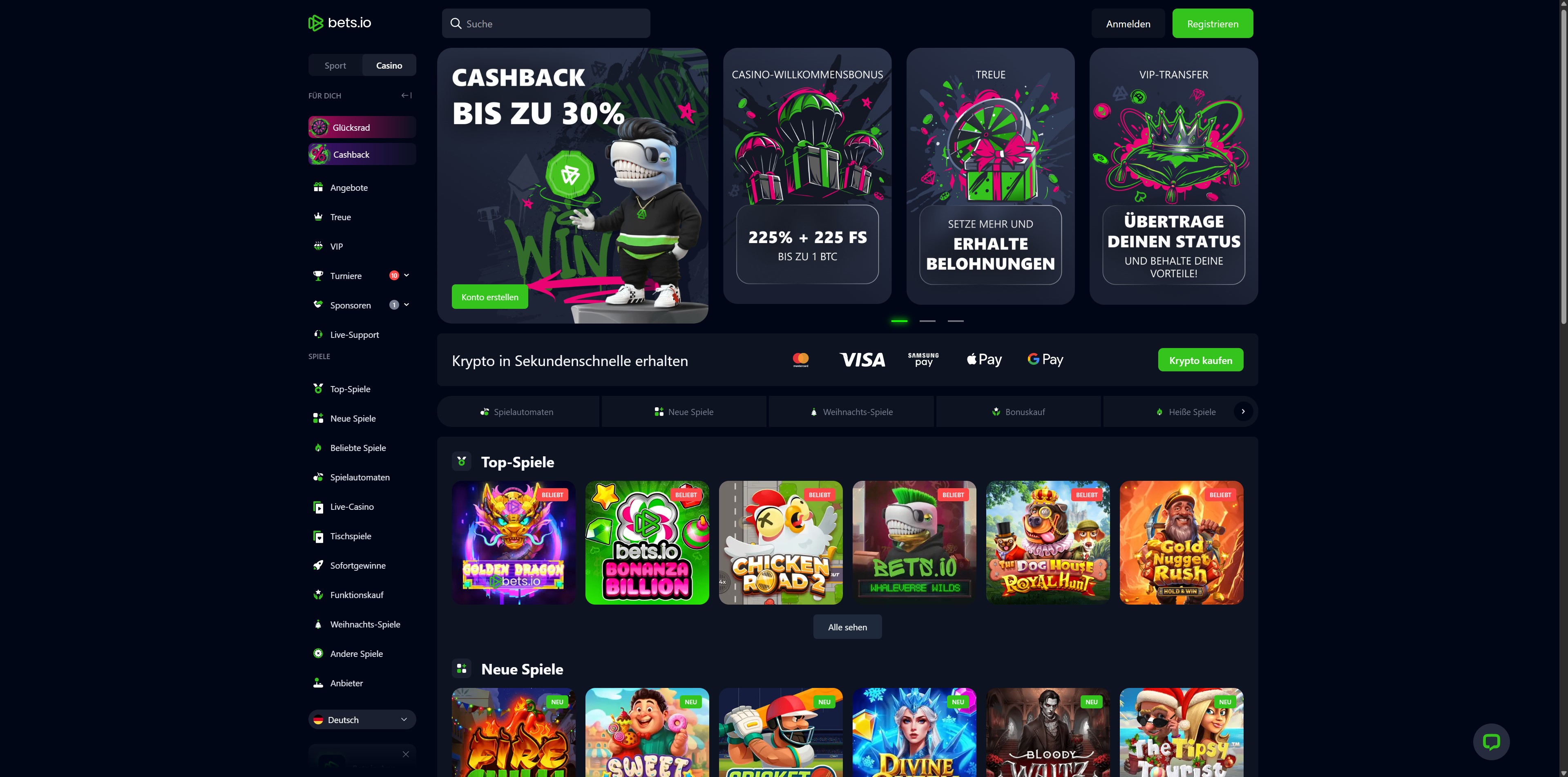 Bets.io Homepage