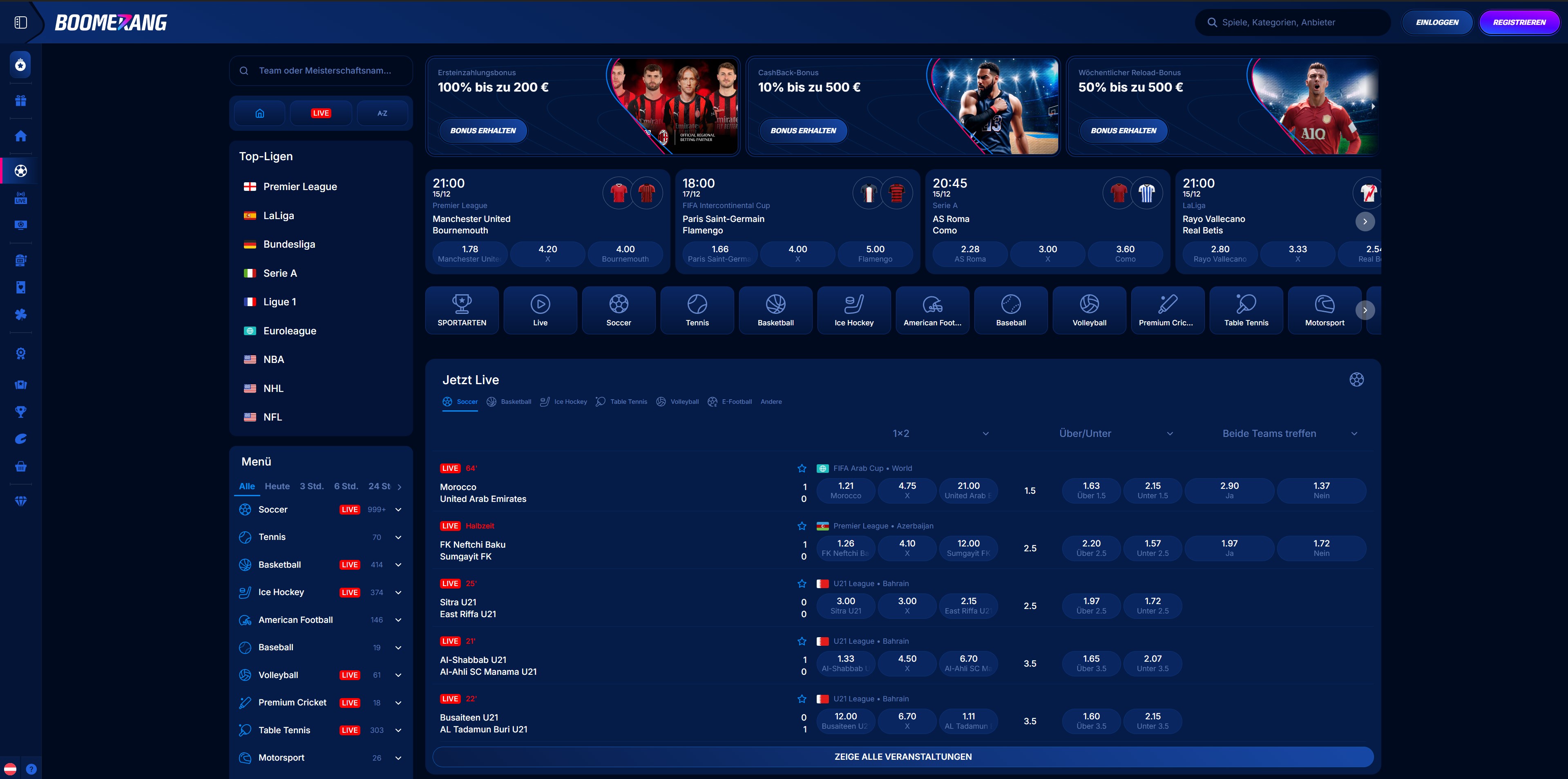 Boomerang Bet Wettangebot