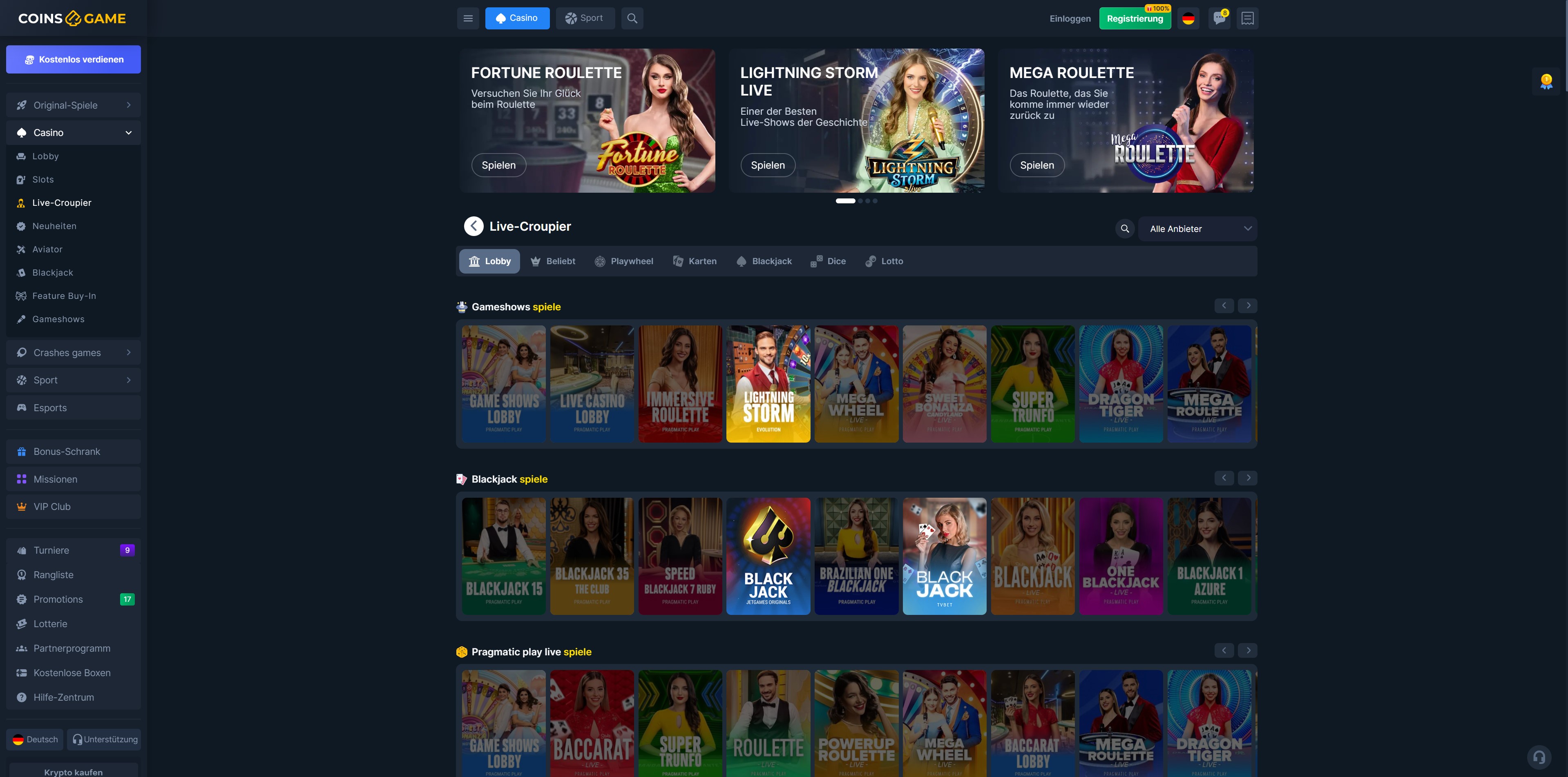 Coins.game Live-Casino