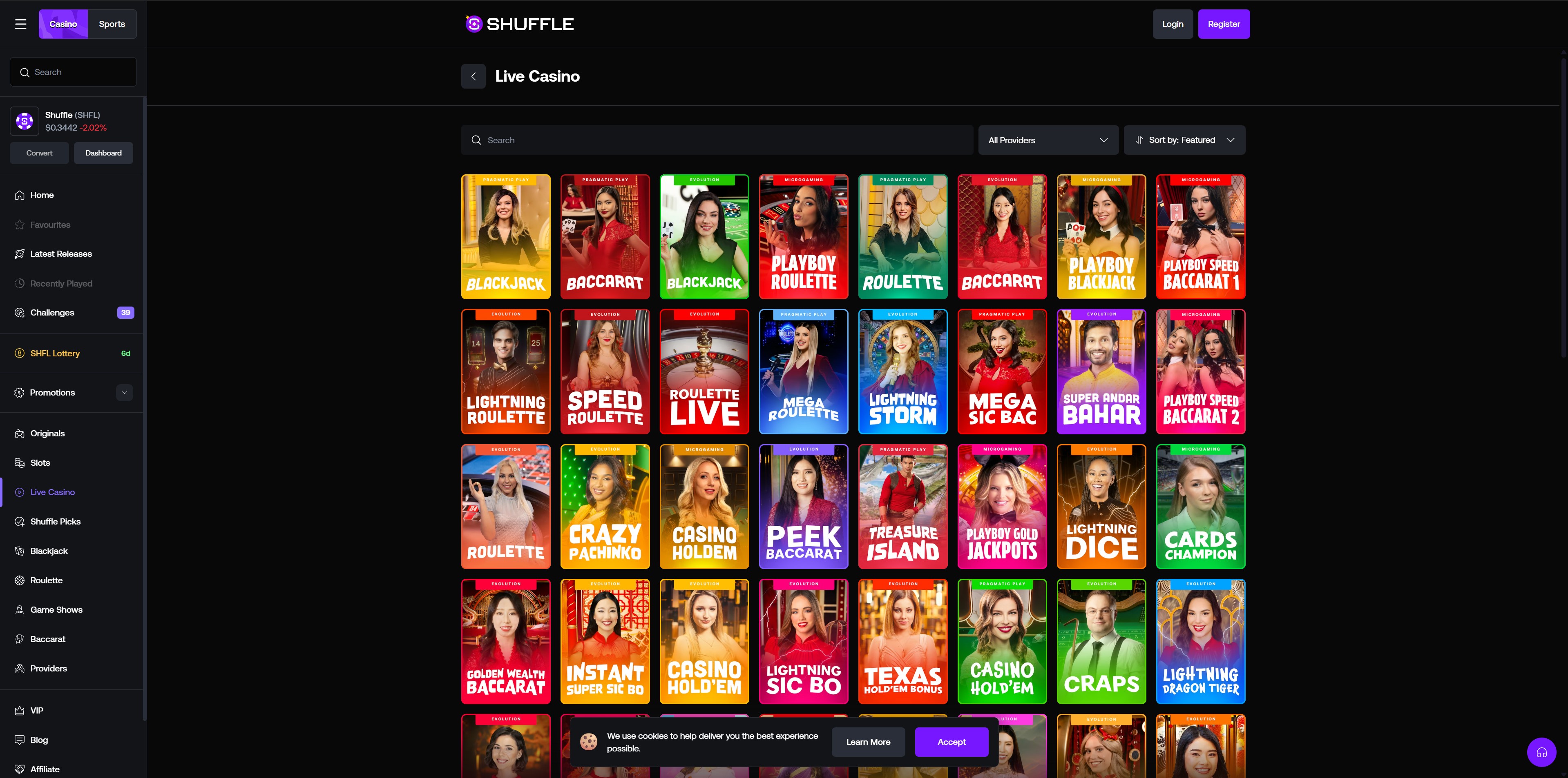 Shuffle.com Live-Casino