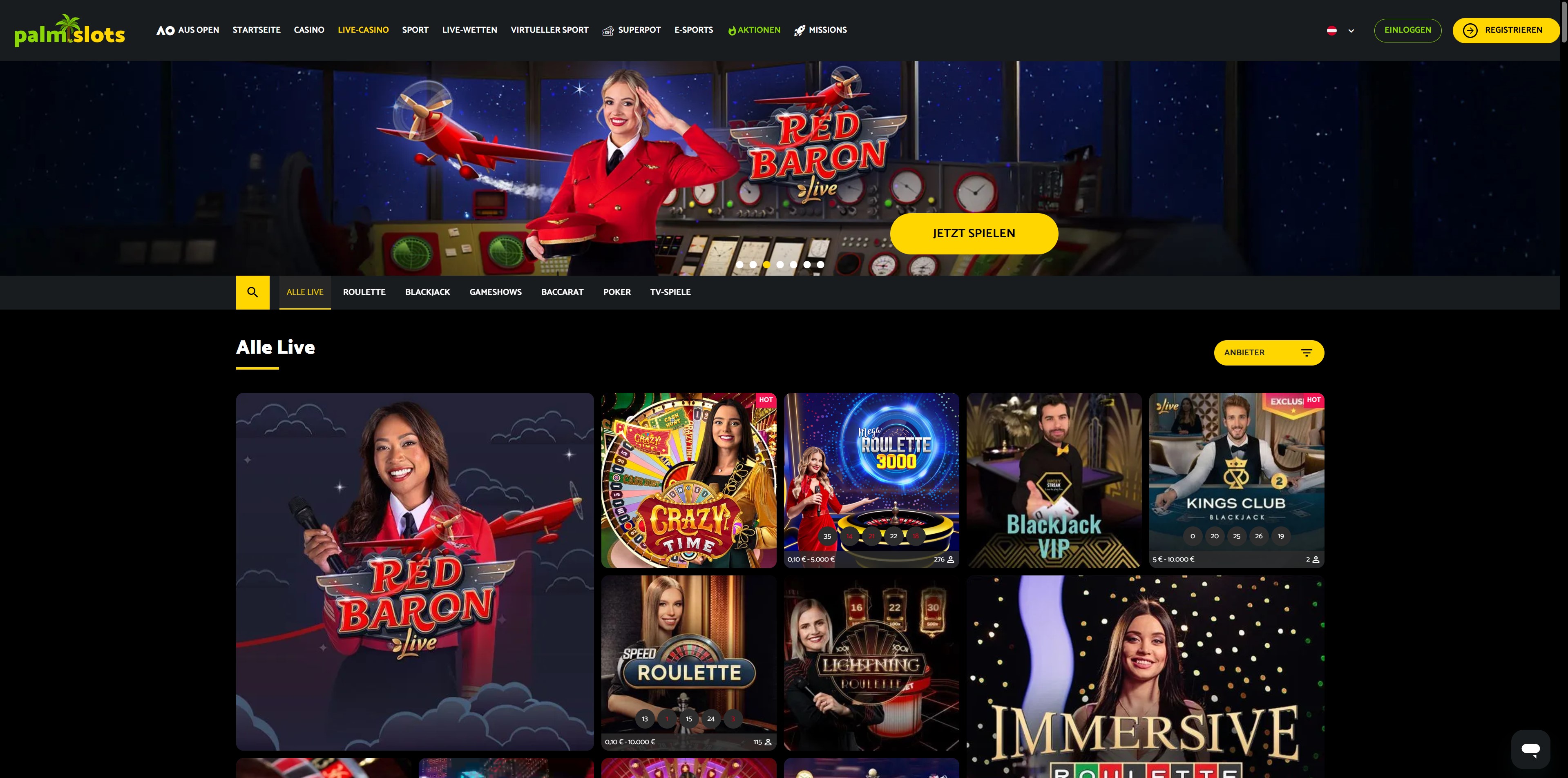 Palmslots Live-Casino