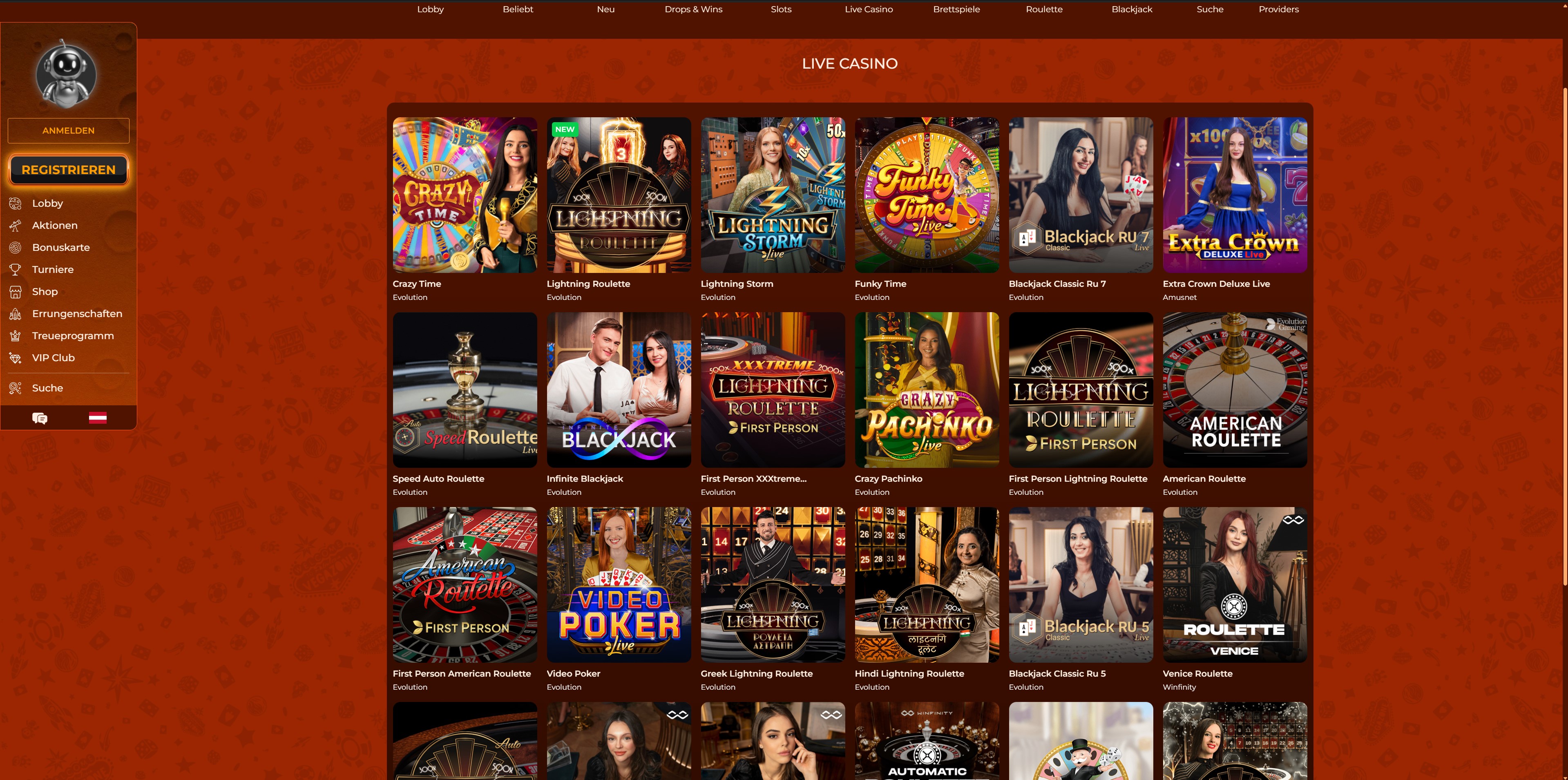 Vegazone Live-Casino