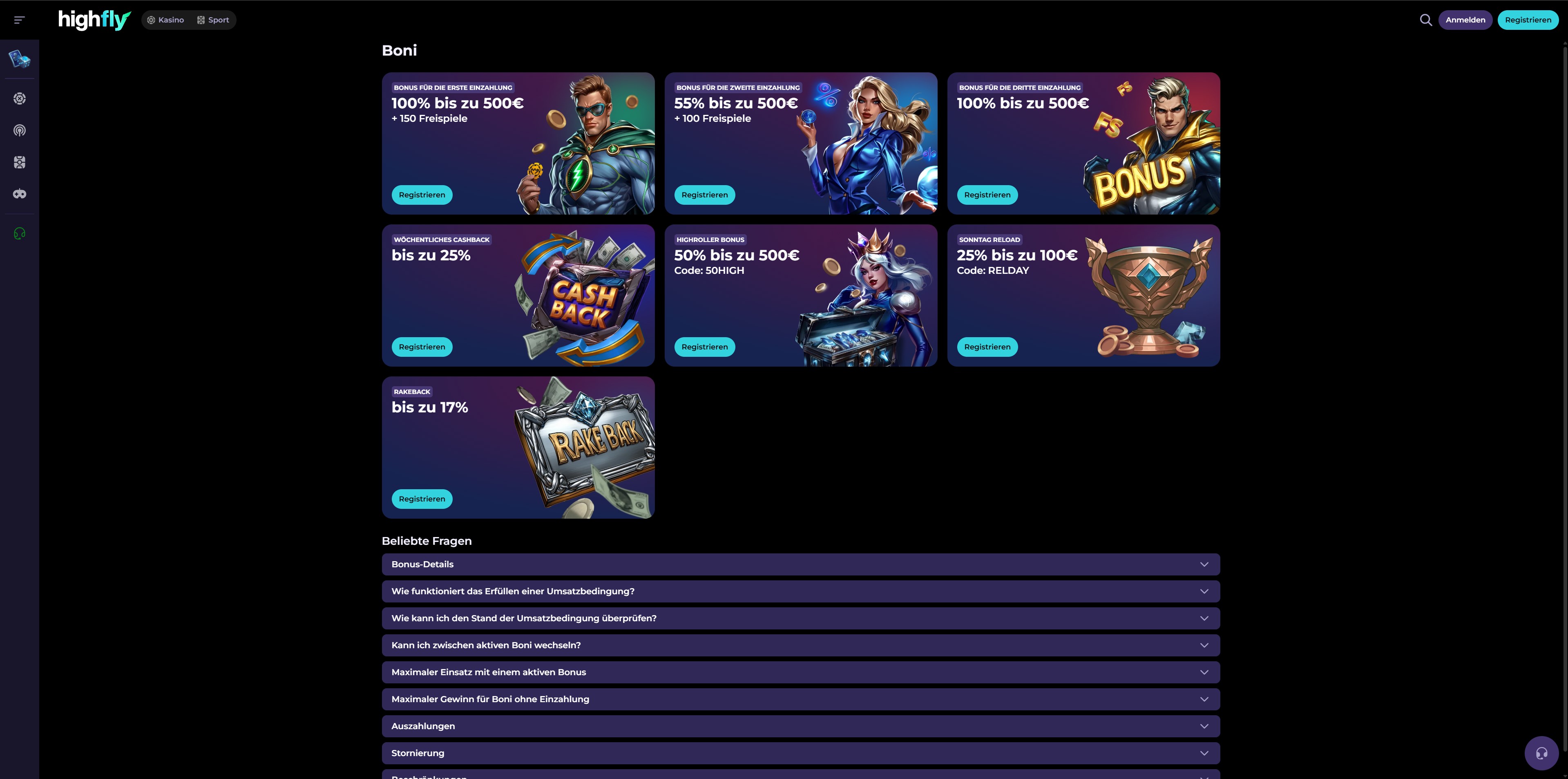 HighFlyBet Bonusangebot